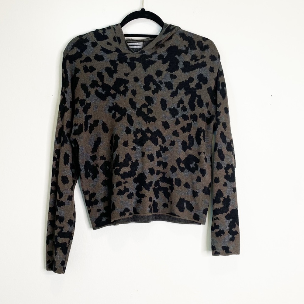 ANTHRO hooded leopard sweater